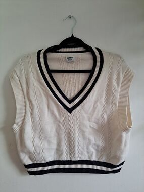 Sunday Best Cable Knit Sweater Vest Size L | Merino Wool Blend Preppy Academia
